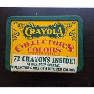 Crayola Collectors Colors Limited Ed. Tin 72 Crayons 8 Retired Colors 64-Box Set